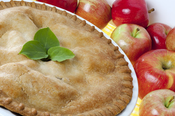 close-up of a apple pie.