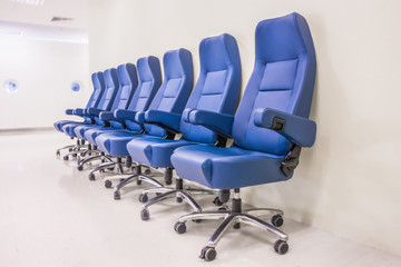 blue chair white and blur background