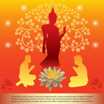 Buddhism banner vector illustration
