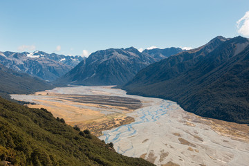 Fototapeta na wymiar Floodplain of Waimakariri River, Canterbury, New Zealand