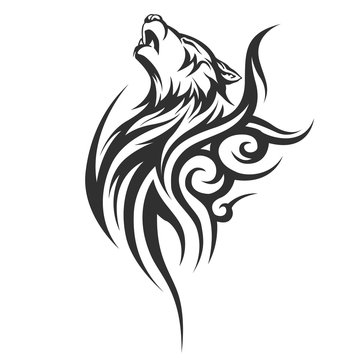 Naklejki tribal tattoo wolf designs