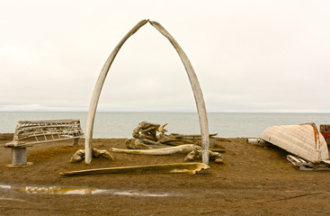 Whaling Monument in a Native Whaling Village