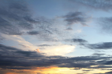 Natural background of the colorful sky and cloud, During the time sunrise and sunset