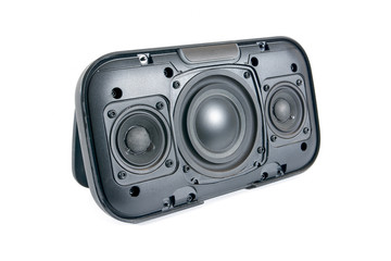 Side open of bluetooth speaker isolated on white background