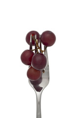 grapes on fork