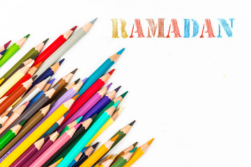 ramadan drawing by colour pencils