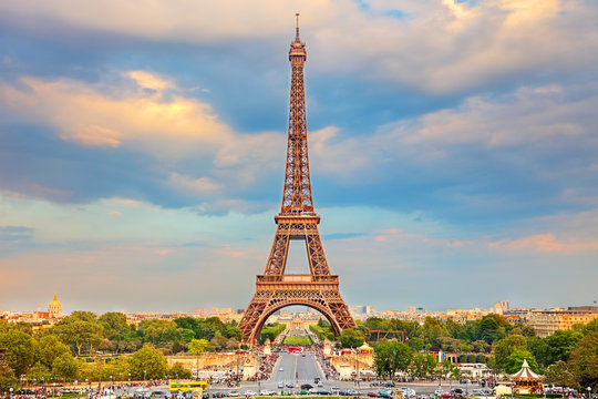 Eiffel Tower at summer sunny evening, Paris