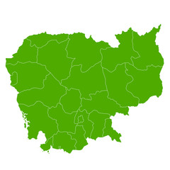 Obraz premium カンボジア 地図 国 アイコン