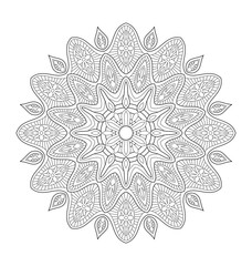 Decorative mandala illustration for adult coloring, well arranged group and easy to edit