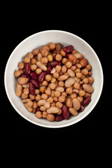 overhead shot of variety of beans.
