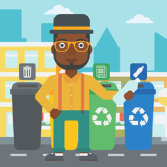 Man throwing bottle.