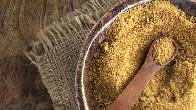 Coconut Sugar as not loopable 4K UHD footage (close-up shot)