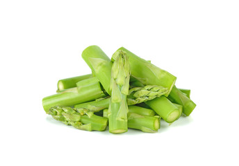 green asparagus isolated on white background