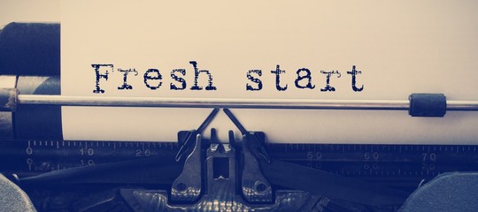 Composite image of words fresh start against white background
