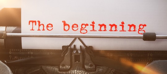 Composite image of the words the beginning against white backgro
