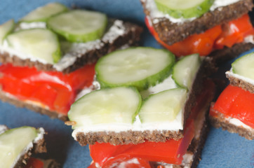 sandwich with vegetables top view
