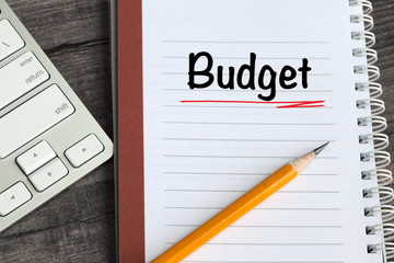 concept of budget on a notebook