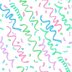 Hand-drawn seamless pattern - Confetti. Vector. Hand drawn