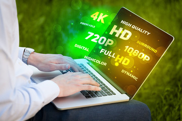 Man choosing display resolution