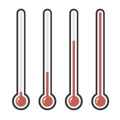 illustration of red thermometers with different levels