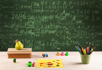 Back to school blackboard with numbers