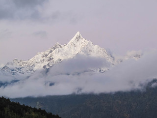Fototapeta na wymiar Meili snow mountain, Niancimu peak, Deqen, Yunnan, China