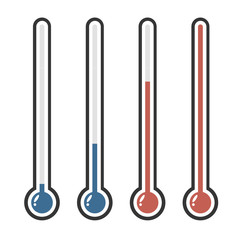 Isolated thermometers in different colors