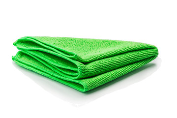 a green microfiber fabric