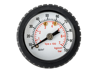 pressure meter gauge on white background isolated