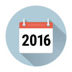 Vector Calendar Icon with long shadow. flat design