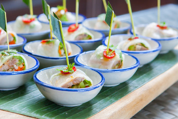 canape with fresh spring rolls
