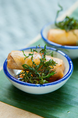 Canape with Fried Spring rolls