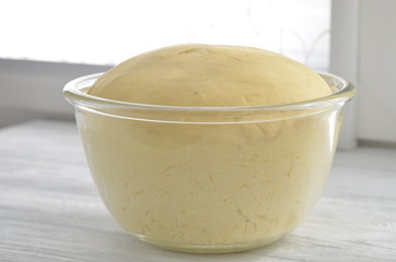 A bowl full of dough