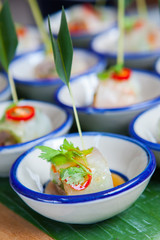 canape with fresh spring rolls