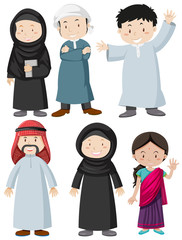 Muslim man and woman with happy face