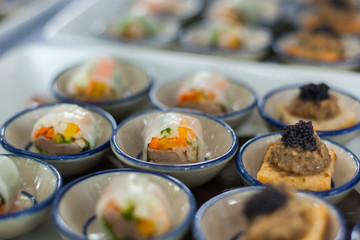 canape with fresh spring rolls.