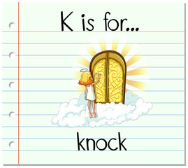 Flashcard letter K is for knock