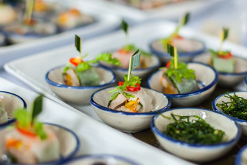 canape with fresh spring rolls.