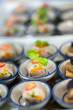 canape with fresh spring rolls.
