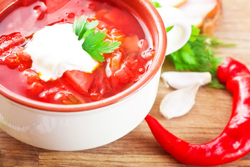 Borsch - a traditional Ukrainian soup