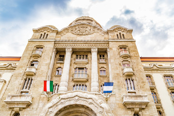 Streets and buildings of Budapest in Hungary