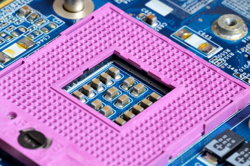 Old laptop cpu socket detail