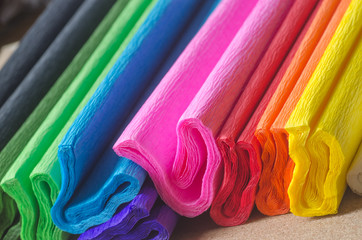 colorful crepe paper