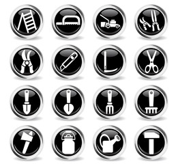 garden tools icon set