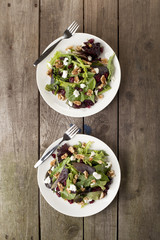 two plates of salad