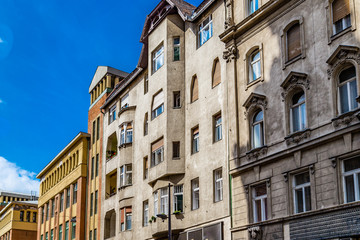 Streets and buildings of Budapest in Hungary