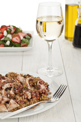 a plate with italian octopus risotto