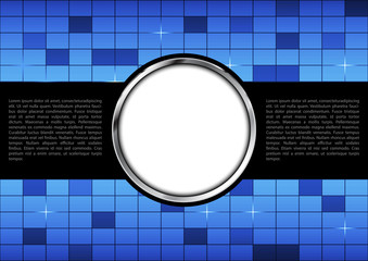 Abstract background blue windows and metal circle texture