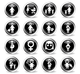 woman icon set
