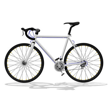Basic road bike without pattern on frame for creating your own variation
